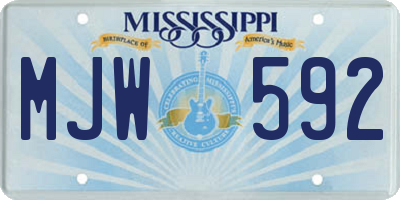 MS license plate MJW592