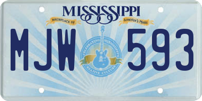 MS license plate MJW593