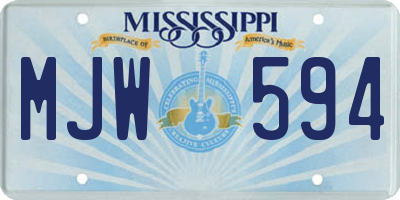 MS license plate MJW594