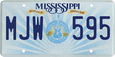 MS license plate MJW595