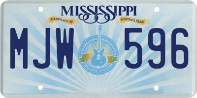 MS license plate MJW596