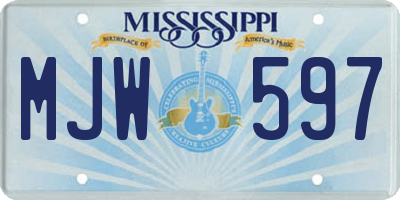 MS license plate MJW597