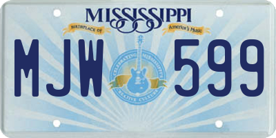 MS license plate MJW599