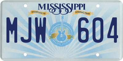 MS license plate MJW604
