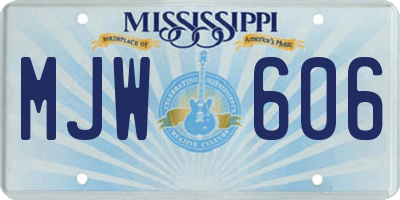 MS license plate MJW606