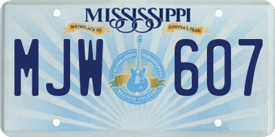 MS license plate MJW607