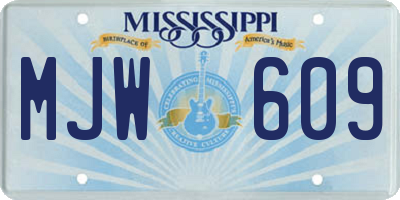 MS license plate MJW609