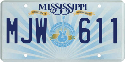 MS license plate MJW611