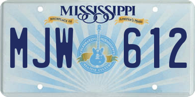 MS license plate MJW612