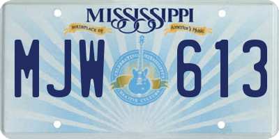MS license plate MJW613