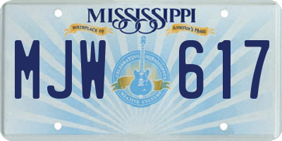 MS license plate MJW617