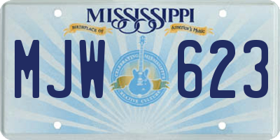 MS license plate MJW623