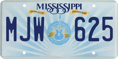 MS license plate MJW625