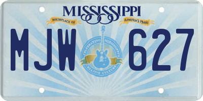 MS license plate MJW627