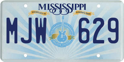 MS license plate MJW629