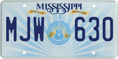 MS license plate MJW630