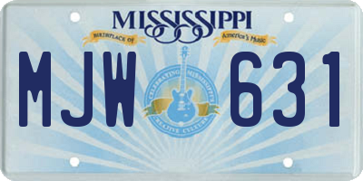 MS license plate MJW631