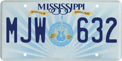 MS license plate MJW632