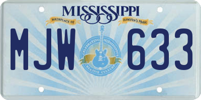 MS license plate MJW633