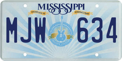 MS license plate MJW634