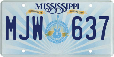 MS license plate MJW637