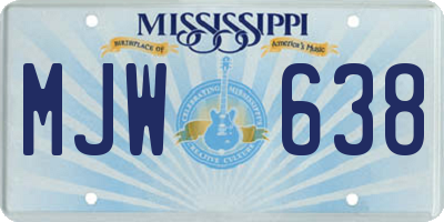 MS license plate MJW638