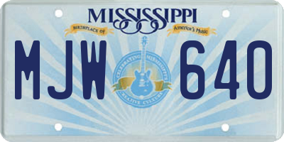 MS license plate MJW640