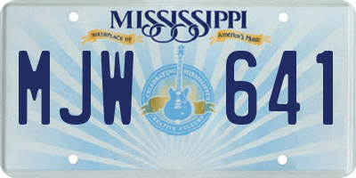 MS license plate MJW641