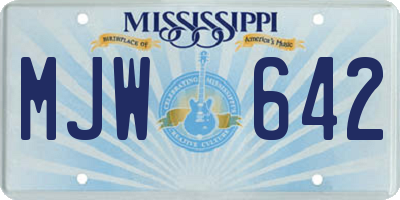 MS license plate MJW642