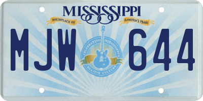 MS license plate MJW644