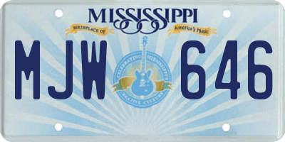 MS license plate MJW646