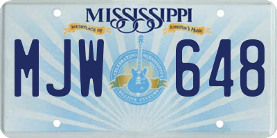 MS license plate MJW648