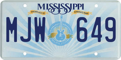 MS license plate MJW649