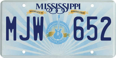 MS license plate MJW652