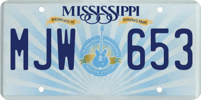 MS license plate MJW653