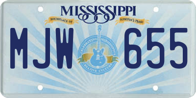 MS license plate MJW655