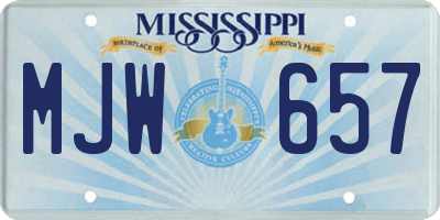 MS license plate MJW657