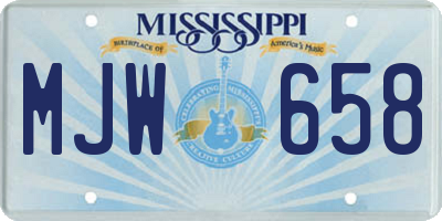 MS license plate MJW658
