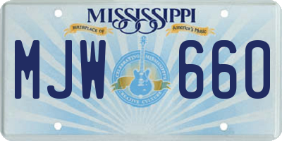 MS license plate MJW660