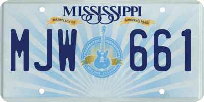 MS license plate MJW661