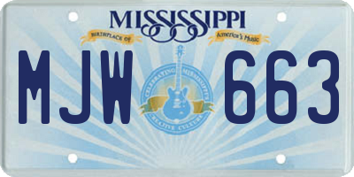 MS license plate MJW663