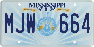 MS license plate MJW664