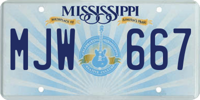 MS license plate MJW667