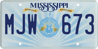 MS license plate MJW673