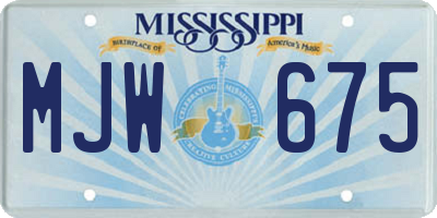 MS license plate MJW675