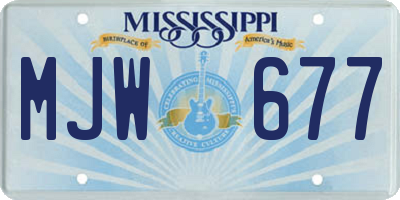 MS license plate MJW677