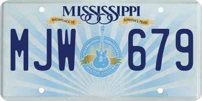 MS license plate MJW679