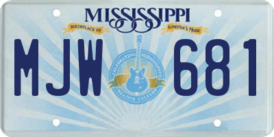 MS license plate MJW681
