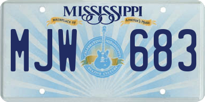 MS license plate MJW683