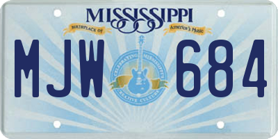 MS license plate MJW684